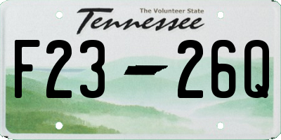 TN license plate F2326Q