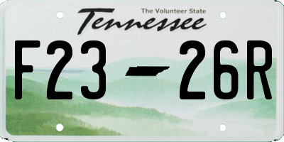 TN license plate F2326R