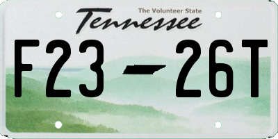 TN license plate F2326T