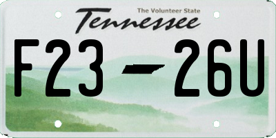 TN license plate F2326U