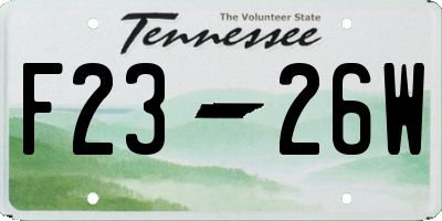 TN license plate F2326W