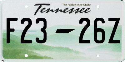 TN license plate F2326Z