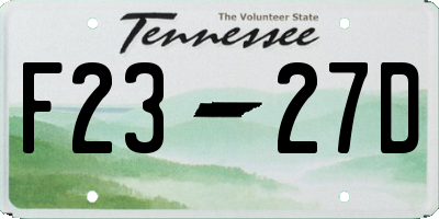 TN license plate F2327D
