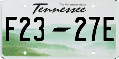 TN license plate F2327E