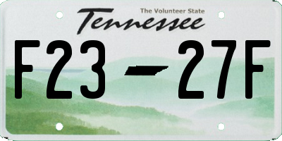 TN license plate F2327F