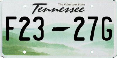 TN license plate F2327G