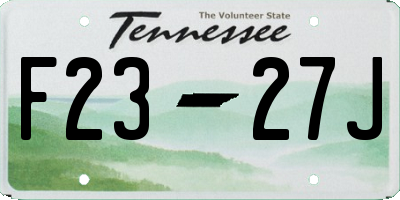 TN license plate F2327J