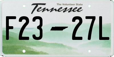TN license plate F2327L
