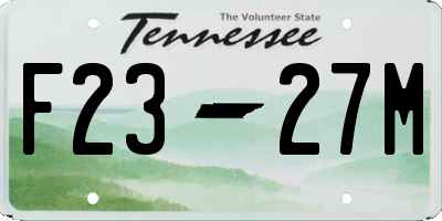 TN license plate F2327M