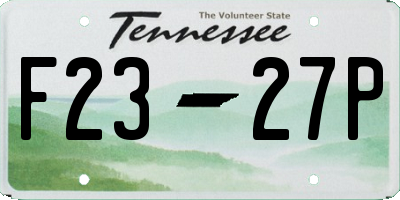 TN license plate F2327P