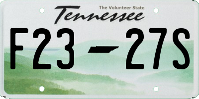 TN license plate F2327S