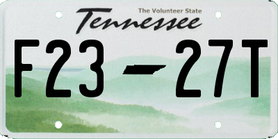TN license plate F2327T