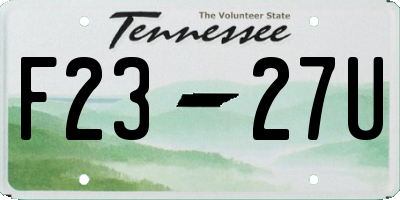 TN license plate F2327U