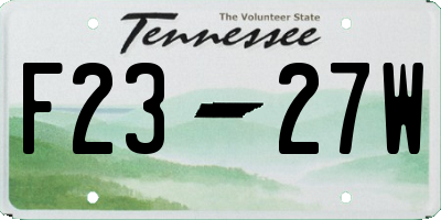 TN license plate F2327W