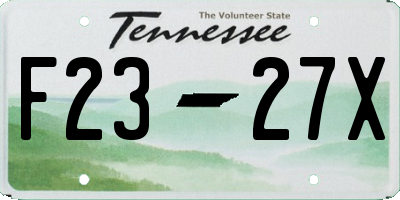 TN license plate F2327X