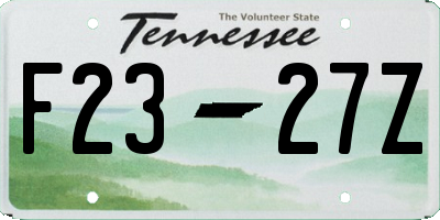 TN license plate F2327Z