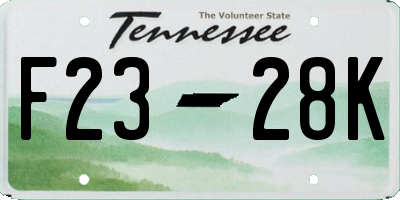 TN license plate F2328K