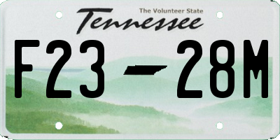 TN license plate F2328M