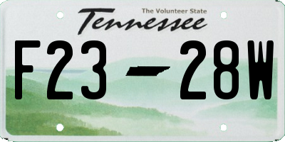 TN license plate F2328W