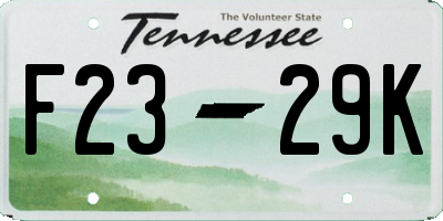 TN license plate F2329K