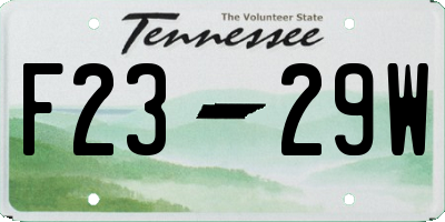 TN license plate F2329W