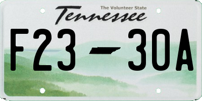 TN license plate F2330A