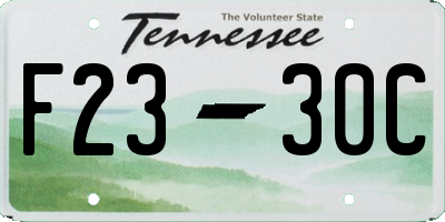TN license plate F2330C