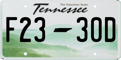 TN license plate F2330D