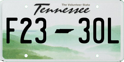 TN license plate F2330L