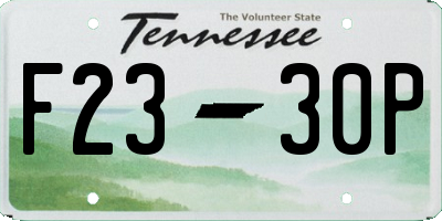 TN license plate F2330P