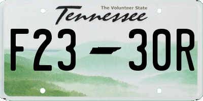 TN license plate F2330R