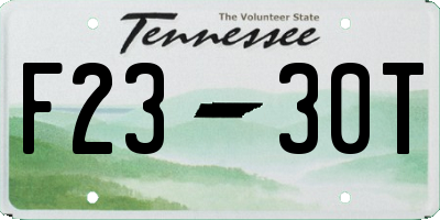 TN license plate F2330T
