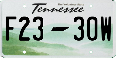 TN license plate F2330W