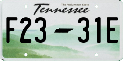 TN license plate F2331E