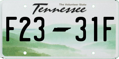 TN license plate F2331F