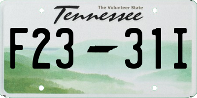 TN license plate F2331I