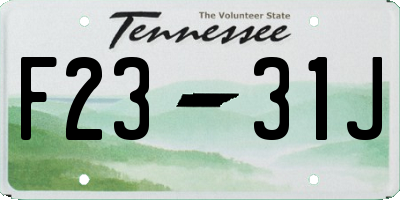 TN license plate F2331J