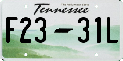 TN license plate F2331L