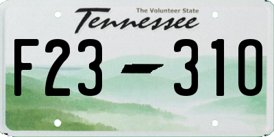 TN license plate F2331O