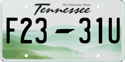 TN license plate F2331U