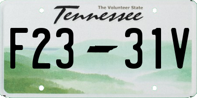 TN license plate F2331V