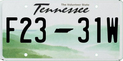 TN license plate F2331W