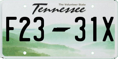 TN license plate F2331X