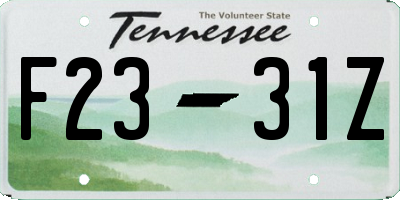 TN license plate F2331Z