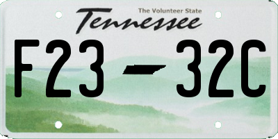 TN license plate F2332C