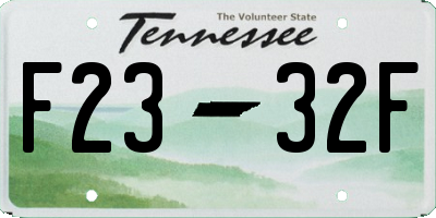TN license plate F2332F