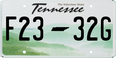 TN license plate F2332G
