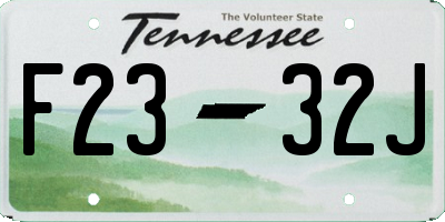 TN license plate F2332J