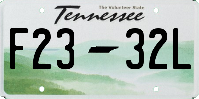 TN license plate F2332L