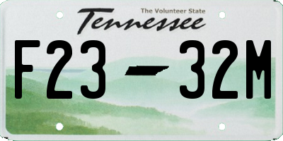 TN license plate F2332M